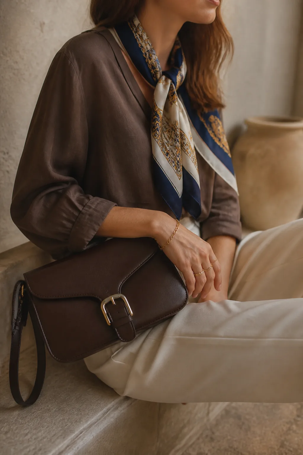 Bag and accessories in editorial light