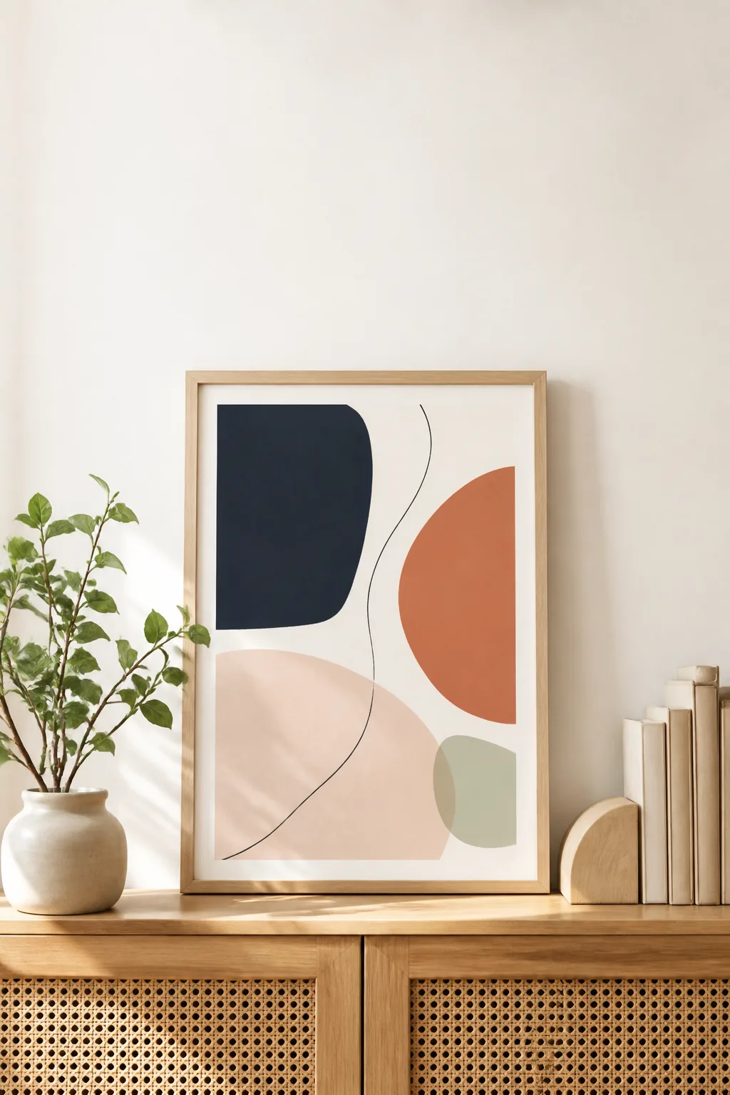 Framed printable wall art in a room