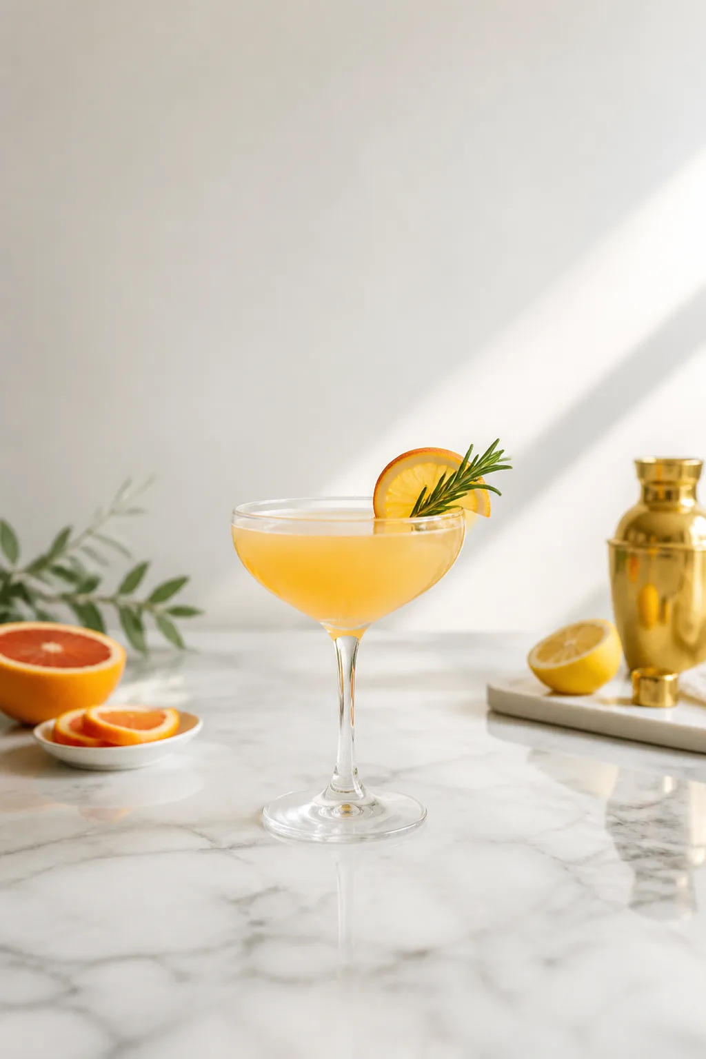 Citrus cocktail in a coupe glass