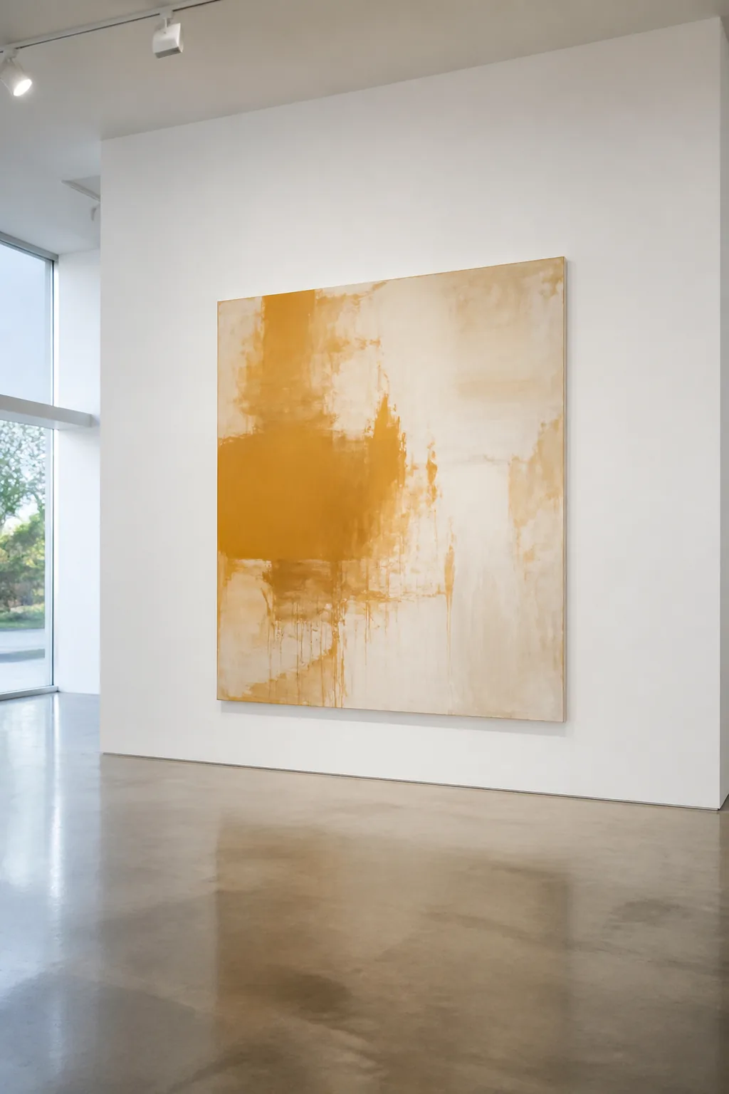Abstract painting in a white-cube gallery