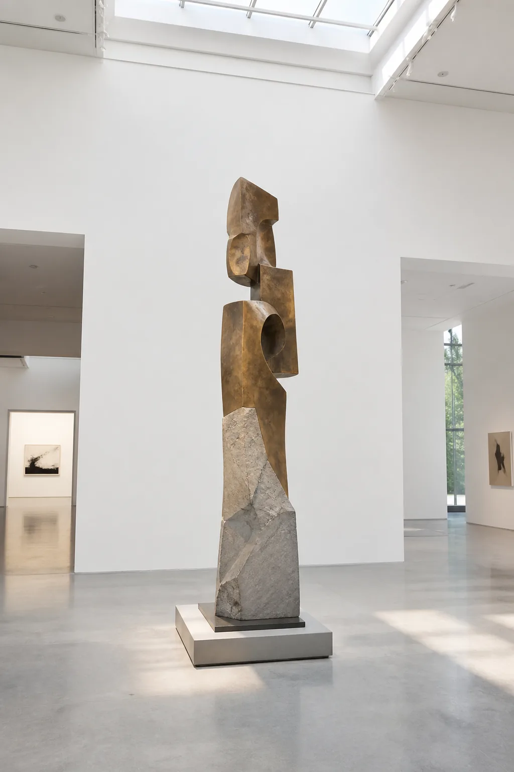 Contemporary sculpture in a gallery