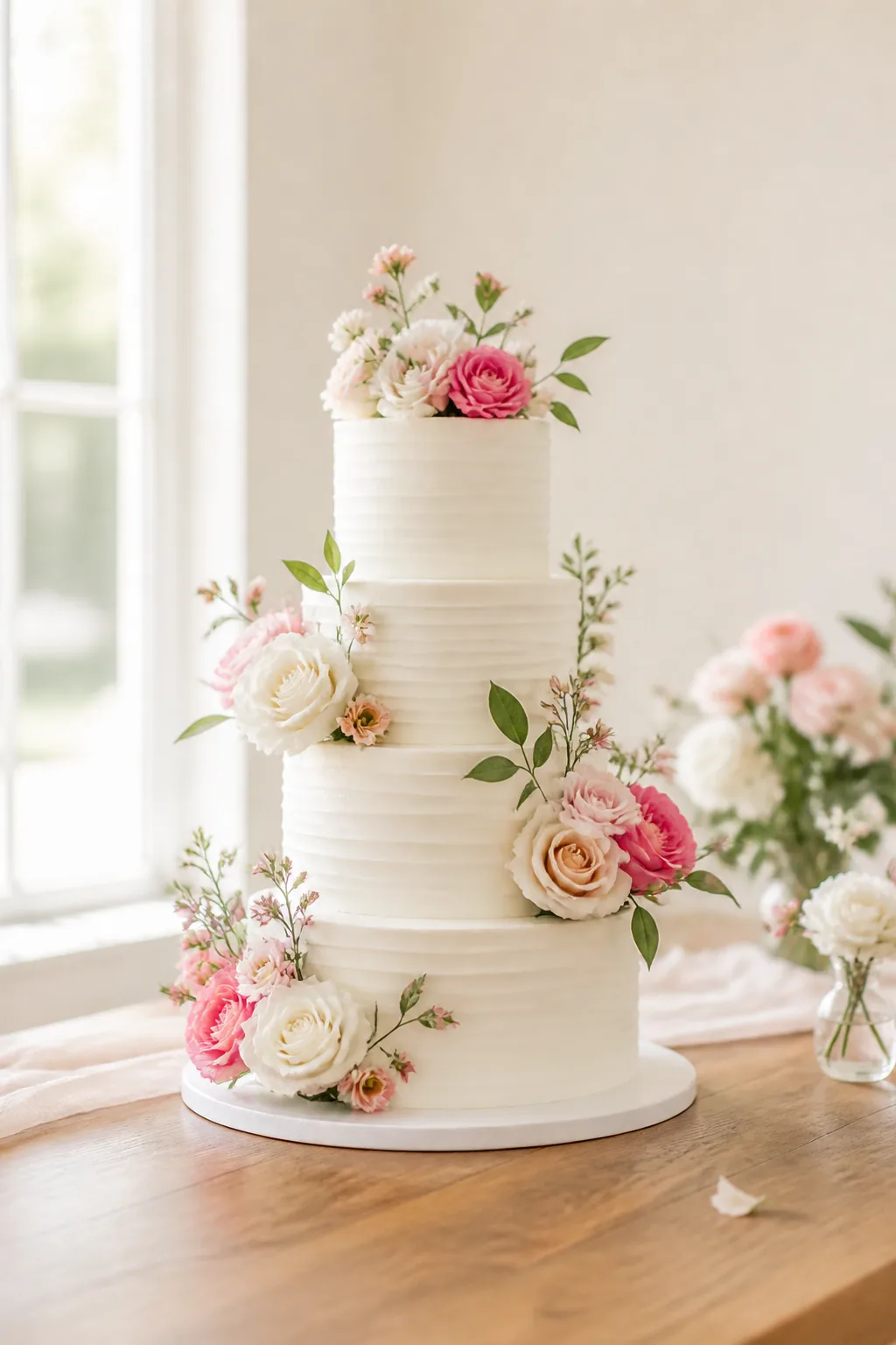 Floral wedding cake